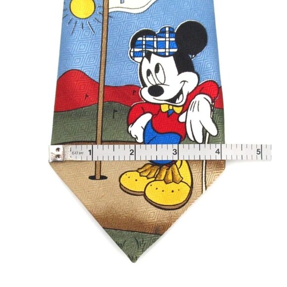 Vintage 90s Disney Men's Tie MICKEY UNLIMITED Mickey Golfing 54x4 - Picture 7 of 10